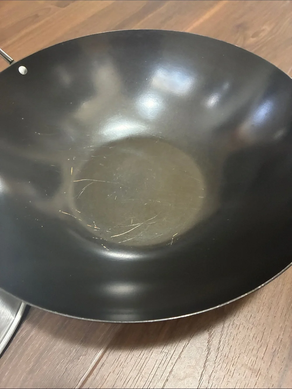 Joyce Chen Classic Black Carbon Steel Wok with Lid and Wooden Handles Teflon